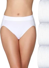 3 Pack Vanity Fair Beyond Comfort Hi Cut Panties Seamless #13212 WHITE Sz- 6~7