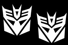Decepticon Transformers Two 5" White Vinyl Decals Car Windows laptop Tablet