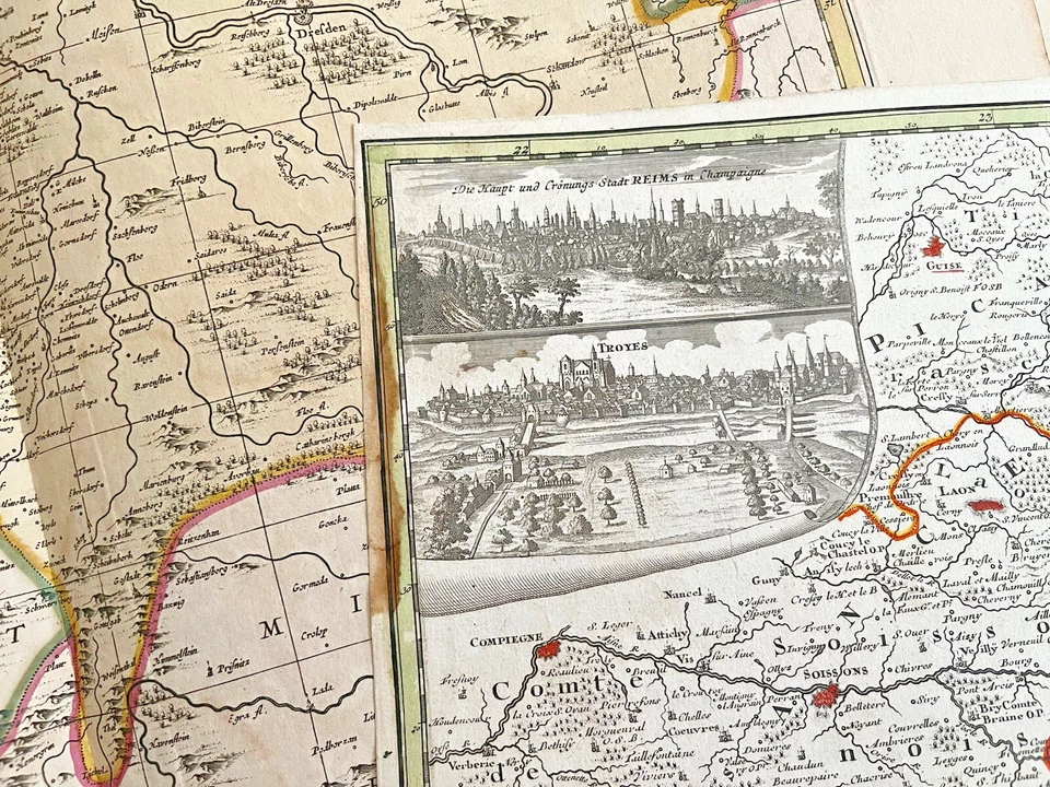 AUTHENTIC LARGE COLOR MAP FROM 18TH CENTURY - Museum Grade Quality - Image 2 of 4