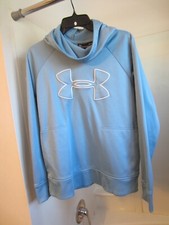 Pre-owned women's hoodie Under Armour Cold Gear Size L light blue color
