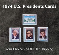 1974 U.S. Presidents Cards-YOUR CHOICE-$1.09 Flat Shipping