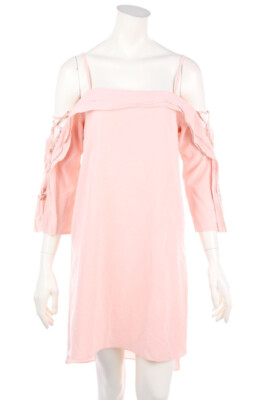 ELISABETTA FRANCHI Dress Cold-Shoulder Lacing M nude pink