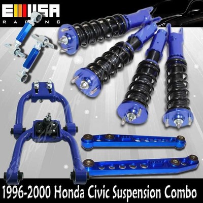 Full Coilover Suspension NON adj.Camber Kits COMBO FOR Honda Civic 96-00 BLUE