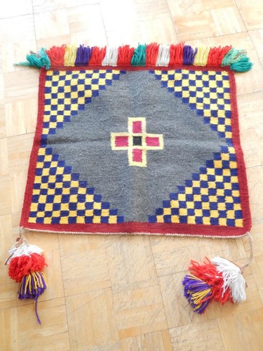 VINTAGE NAVAJO INDIAN CLASSIC SUNDAY SADDLE BLANKET / RUG - MINT CONDITION !