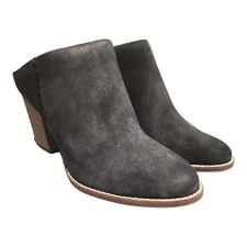 Splendid Black Suede Clog Block Heel Slide on Shoes Women's Size 8 NIB