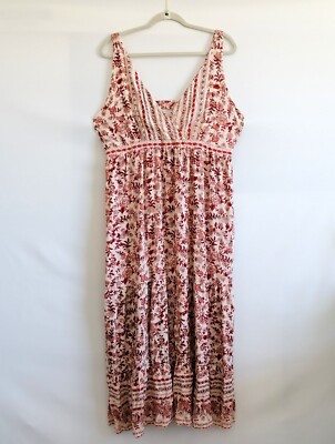 Women's Plus Size Floral Maxi Dress With Spaghetti Straps & Front Bow - Boho Summer Dress