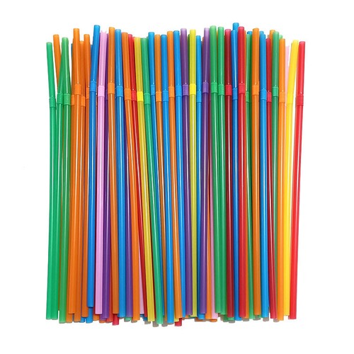 1000x Straws Flexible Plastic Bendy Drinking Straw Coloured Black Birthday Party - Picture 15 of 16