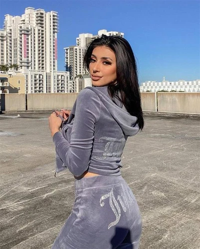 Women Y2K Juicy Logo Couture Tracksuit 2-piece Set Sport Suit Velvet Jogging New - 第 11/15 張圖片
