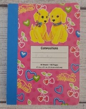 Rare Vintage Lisa Frank Mini Composition Notebook, Puppy Love