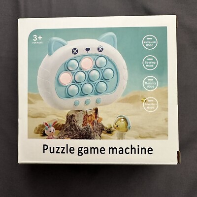 Fast Push Game Fidget Toy Pop Bubble Handheld Light-up Blue Cat - FREE SHIPPING