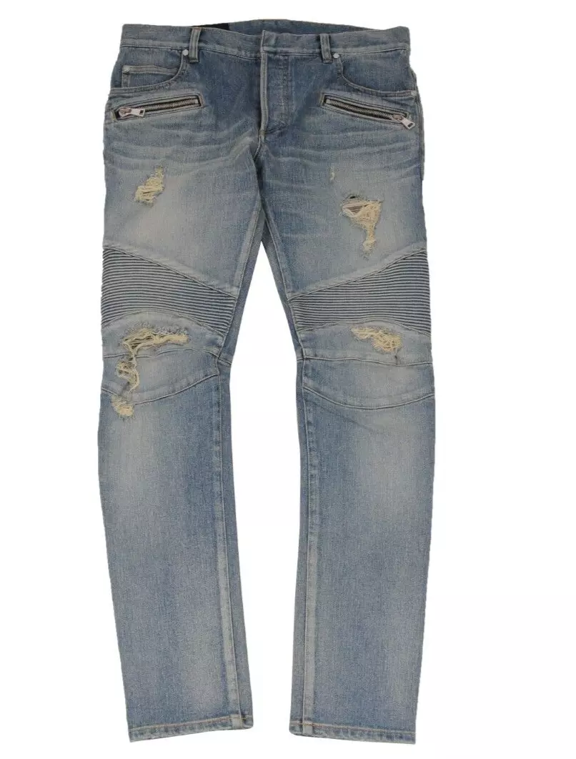 Balmain distressed 2025 biker jeans