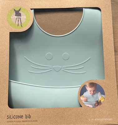 LÄSSIG Silikon Lätzchen - Silicone Bib, Little Chums Mouse Blue