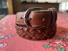 Vintage COACH British Tan Braided Leather Belt No. 3853 Men's Size 34/85 cm