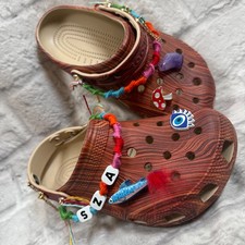 Sza X Crocs Classique Sabot Bois Brun Avec Jibbitz Unisexe Hommes 4 Femmes 6