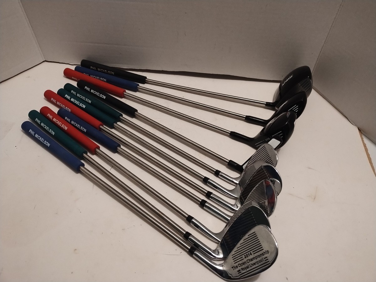 Phil Mickelson KPMG Commemorative Mini Golf Bag Set 11 Clubs W