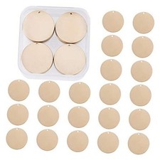30 Pack Stamping Blanks Brass Blank Pendants for Round Round - 0.98" 25mm 