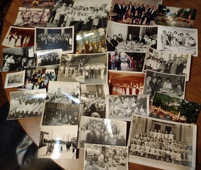 30 Photo LOT Vtg & Antq Black/White GROUP CROWD Ppl Place USA Europe Diff Sizes