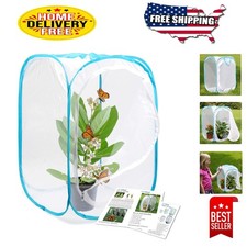 Clear Mesh Butterfly Habitat Terrarium - Interactive 24in Cage for Learning