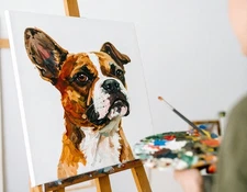 Pet Portrait Custom From Photo, Hand-Painted Art on Canvas - Dog, Cat, Animal