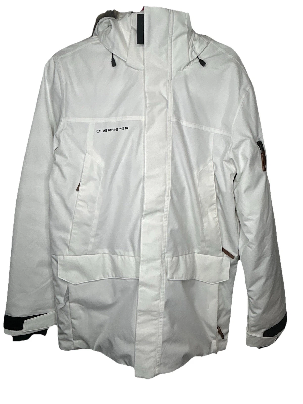Obermeyer Women's SKI snow White Ridgeline Jacket W/ Faux Fur Sz. Small NWT