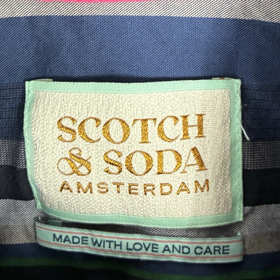 Nueva sin etiquetas Camisa Scotch & Soda Multicolor a Rayas Botones XL Manga Corta Algodón Vacay Foto 3 de 4