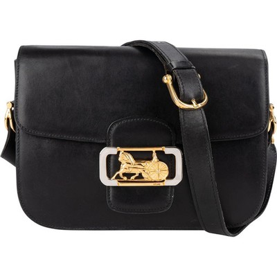 Celine Black Boxcalf Triomphe Shoulder Bag Tasche
