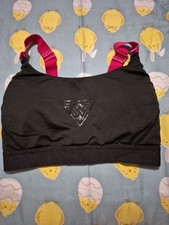 Ladies Black/pink Wonder Woman Sports Bra Size M 12/14 Ish More Like 12 
