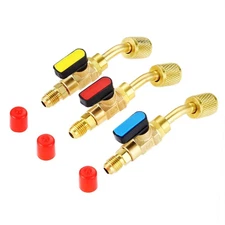 Air Conditioning Refrigerant Ball Valve 1/4’’ SAE, Brass HVAC Angled Shut-Off...