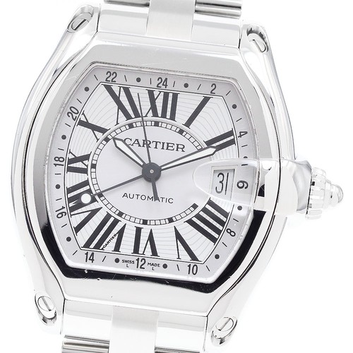 CARTIER Roadster XL W62032X6 GMT Silver Dial Automatic Men's W...