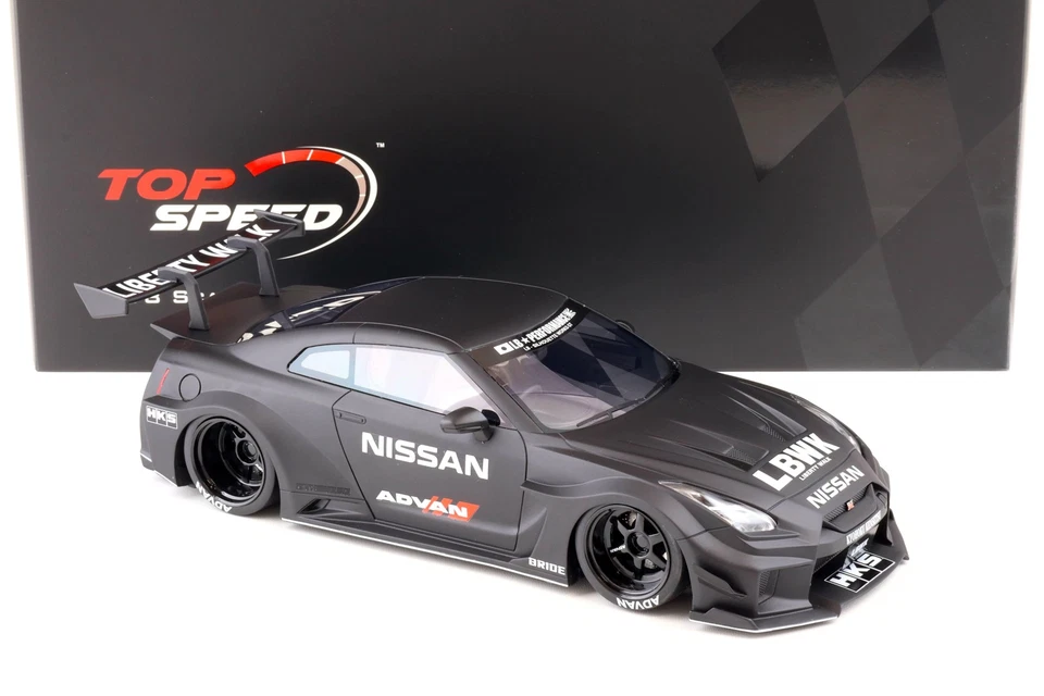 1:18 Top Speed LB-Silhouette WORKS GT Nissan 35GT-RR Ver.2 Nero Opaco TS0356 - Immagine 2 di 4