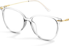 Blue Light Blocking Glasses Round Eyewear UV Protection Unisex Clear Lens