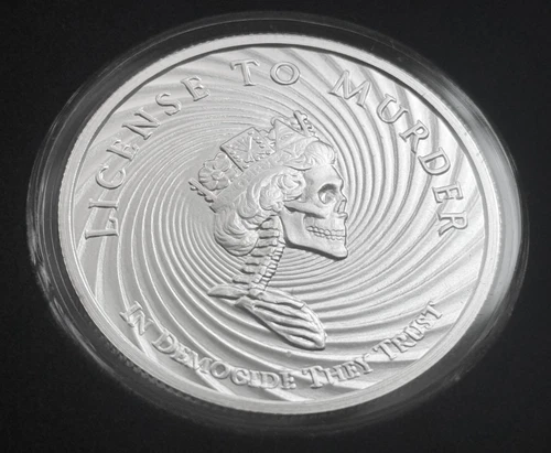 2016 Democide Silver Shield Half Proof 1 Troy oz .999 Silver Round BOX & COA