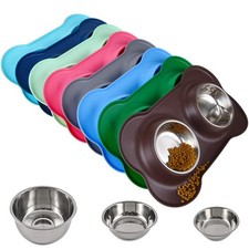 Dog Bowls 2 Stainless Steel Bowl for Pet Water and Food Feeder with Non Spill