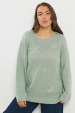 Image of Yours Curve Women's Plus Size Floral Knitted Jumper