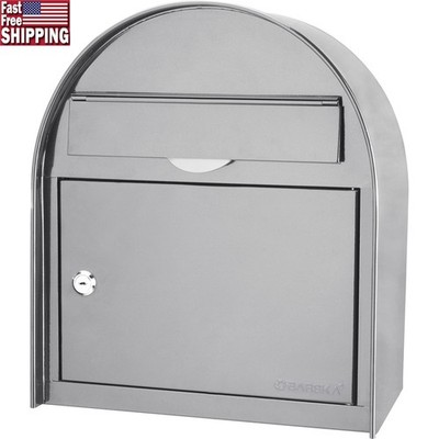 Large Locking Wall Mount Mailbox Secure Document Suggestion Box Key Lock Steel