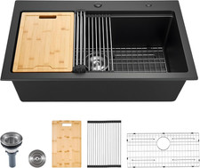 Lavello Da Cucina in Granito 840 X 560 X 250 Mm per Montaggio Ad Appoggio, Lavel