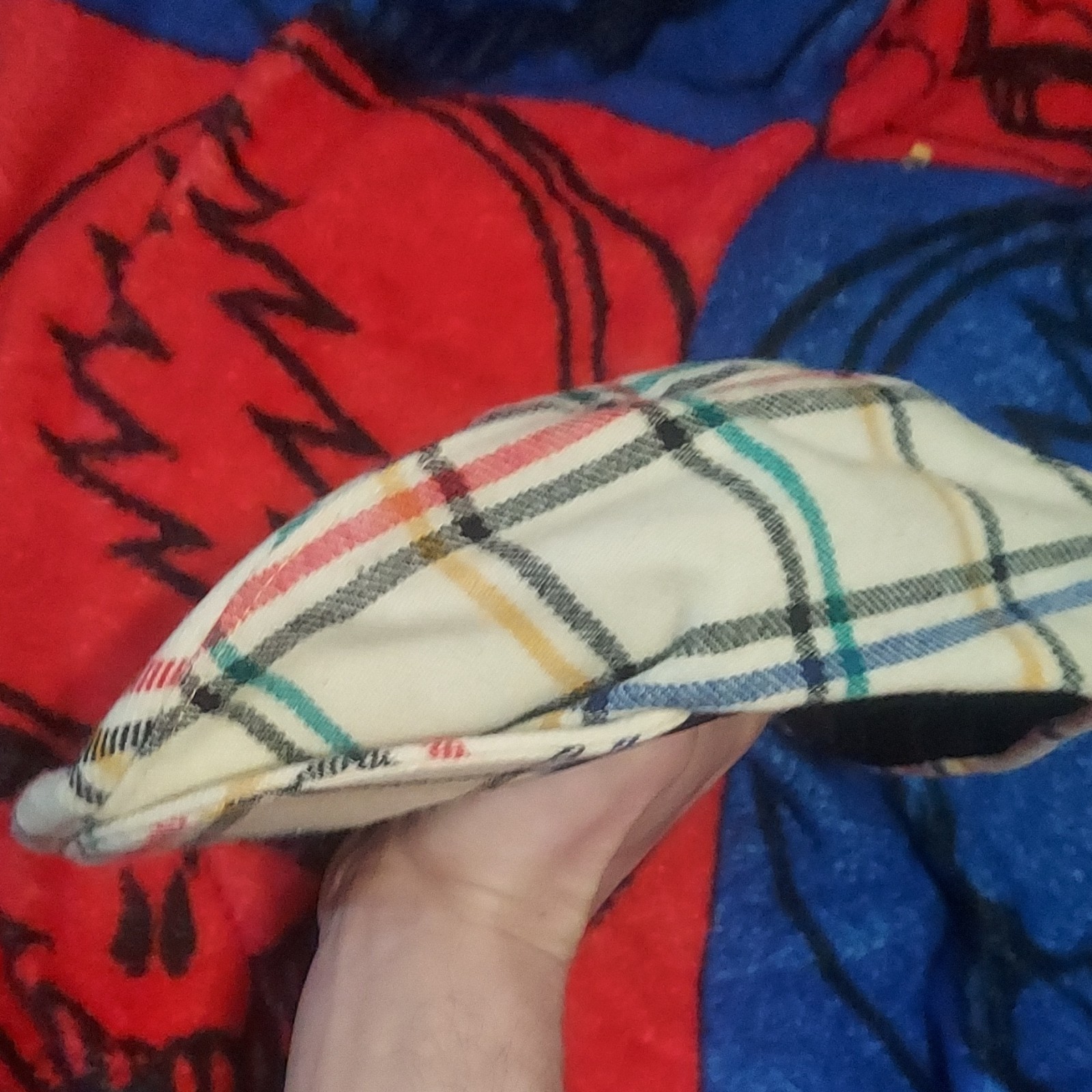 Pendleton Men's Extra Large Plaid Flat Cap Beige … - image 3