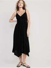 Old Navy Women's Black Waist-Defined Sleeveless Maxi Dress XL open back