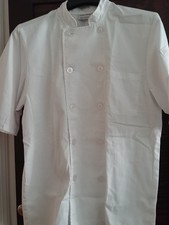 New Woman's White CHEF WORKS Professional Button Chef Coat Jacket Shirt Size S