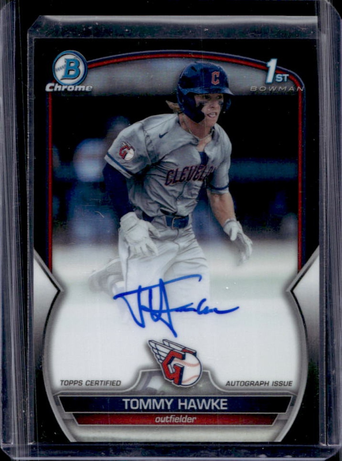 2023 Bowman Draft Tommy Hawke Chrome Auto Black Refractor 1st #/75 Guardians