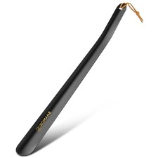 ZOMAKE Shoe Horn Long Handle for Seniors Men Women,Metal 16.5 Inches, Black