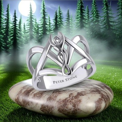 Göttin der Verzauberung Magische Hexe Sterlingsilber Ring, Größe 8