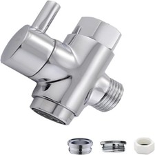 Brass Faucet Diverter Valve with Aerator, Faucet Adapter for Sink Hose Attach...