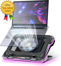 Gaming Laptop Cooling Pad with Powerful Cooler Fans RGB Lighting and Phone