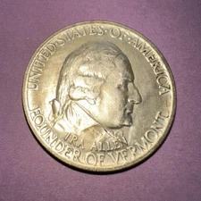 1927 VERMONT Commemorative Silver Half Dollar！