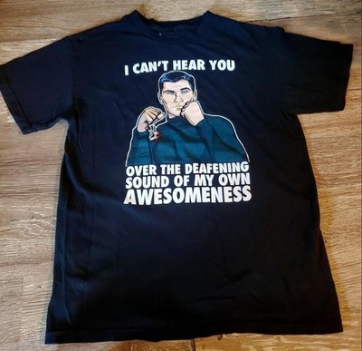 NWT black Archer FX t-shirt Men's M ''I CAN'T HEAR YOU OVER . . . MY AWESOMENESS''