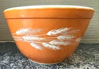 Vintage Pyrex 401 750ml 35 Harvest Wheat 1970's Small Orange & White Mixing Bowl