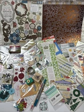 Destash Scrapbooking Junk Journal Lot Paper Stamps Stickers Mixed Media Crafts +