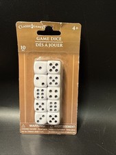 Set of 10 16mm Six Sided D6 Chamferred Edge Square Dice White Replacement PT9 