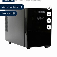 Koolatron 6-Bottle Thermoelectric Wine Cooler Black Glass Temp Control LED Rack